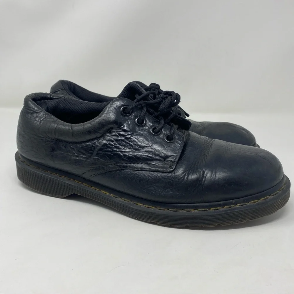 Dr. Martens Boston AW004 Derby Black Leather Mens Size 11 Distressed